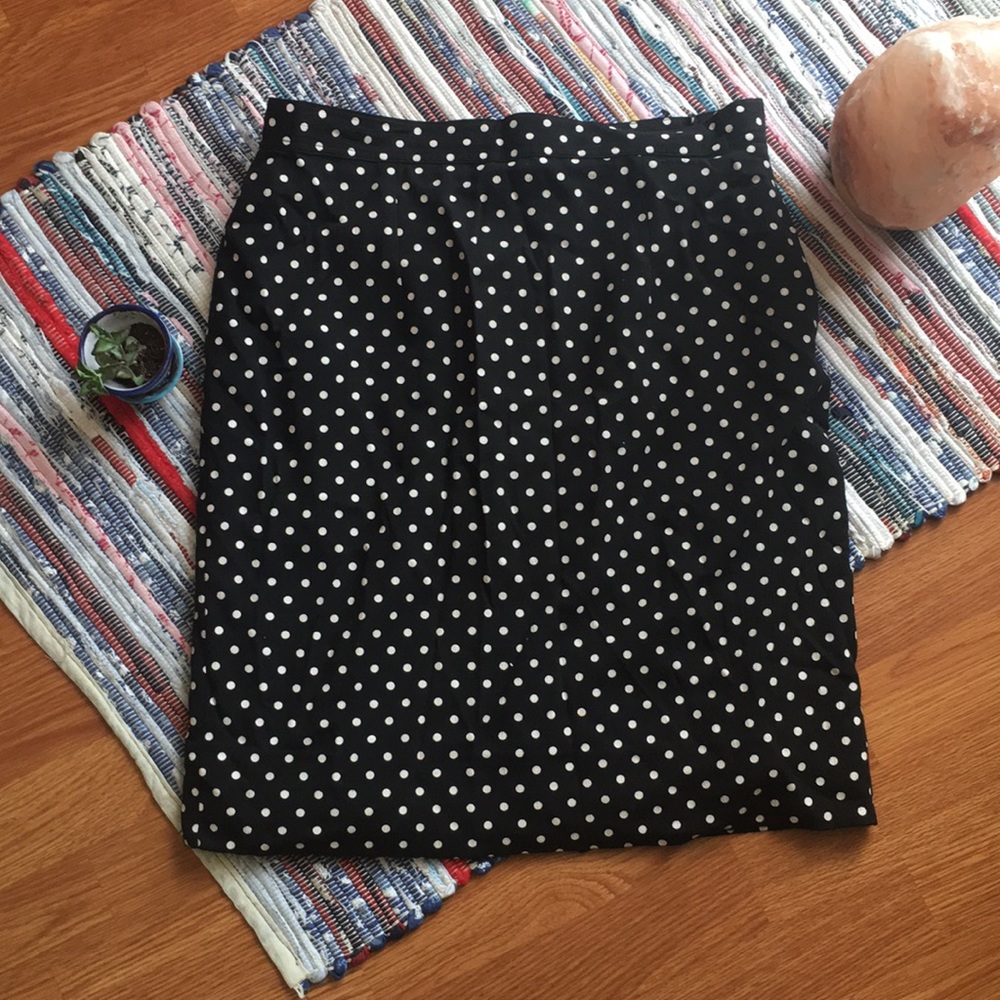 Black and white polka dot skirt
